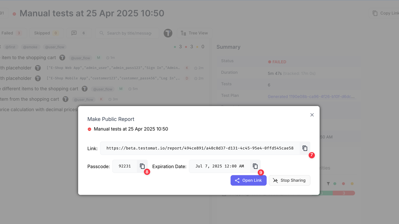 Testomat.io - Share Report